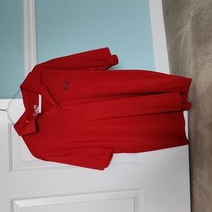 UA "L" Red and Navy Stripped Polo
